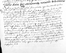 Intromissio data per Ostrowski notarius Schaniawski