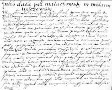Intromissio data per Malachowski in Milatin Misczowski