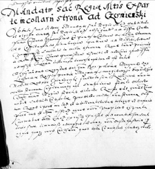 Mandatum Sacrae Regiae Maiestatis ex parte incollari Strona ad Czermienski