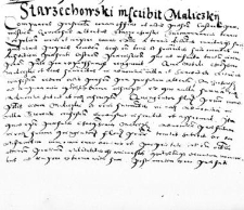 Starzechowski inscribit Maliczky
