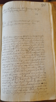 Dekret ad instantiam pomiędzy Rysińską a Lubaszczyńskim, 28 II 1763