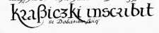 Krasziczki inscribit se Dobaniowskiey