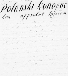 Polanski Konopackim approbat inscriptionem