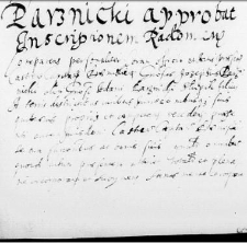 Parznicki approbat inscriptionem Radomien