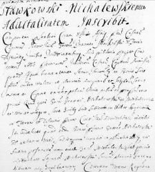 Sławkowski Michalewskiemu aduitalitatem inscribit