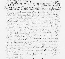 Castellanus Praemisliensis Capitaneae Chęncinensis consentit