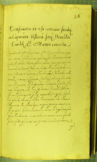 Dokument, w którym Zygmunt III zatwierdza jako użytkowników łanów Słuszkowstwo, Majewskie, Mutrowskie Wawrzyńca Ciurlika i Jana Muttera, Warszawa 20 II 1629 r.