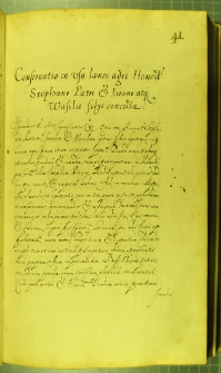 Dokument, w którym Zygmunt III zatwierdza Stefana i jego synów jako posiadaczy jednego łanu, na podstawie przywileju Stefana Batorego dla ich przodka Dawida, Warszawa 3 III 1629 r.