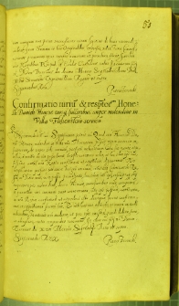 Dokument, w którym Zygmunt III potwierdza prawa Dawida Hincze i jego spadkobierców do młyna we wsi Flisenstein, Warszawa 17 IX 1629 r.