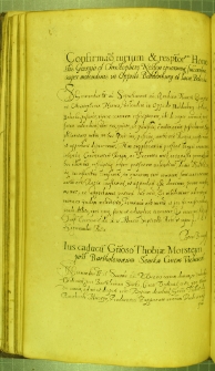 Dokument, w którym Zygmunt III daje ważnikowi w żupach wielickich, Tobiaszowi z Raciborska Morsztynowi, dom pod Wieliczką, przypadły skarbowi królewskiemu prawem kaduka, Warszawa 15 IX 1629 r.