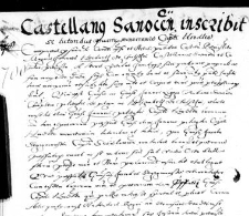 Castellanus Sanocen inscribit se tutoribus pueroy minorenmio capti Hrodlen