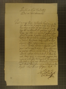 List Wojciecha Szczerebreckiego do Marcjana Wituskiego z 21 VIII 1649 r.