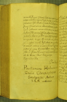 Dokument, w którym Władysław IV nadaje urząd podczaszego halickiego Krzysztofowi Średzińskiemu, Warszawa 10 II 1633 r.