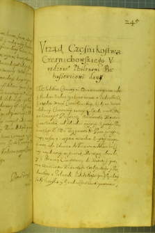 Dokument, w którym Władysław IV nadaje urząd cześnika czernihowskiego Filonowi Bohuszewiczowi, Kraków 21 III 1633 r.