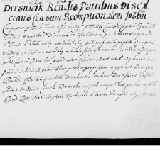 Dersniak Reverendis Patribus Discalceatis Censum Reemptionalem inscribit