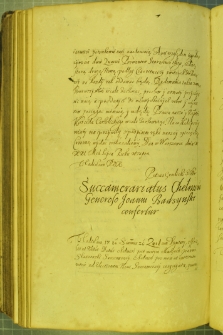 Dokument, w którym Władysław IV nadaje urząd podkomorzego chełmskiego Janowi Bądzyńskiemu, Warszawa 29 VII 1634 r.