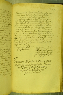 Dokument, w którym Skinder Miziadzianowicz, mieszczanin zamojski, czyni Popowicza Derzadzianowicza swoim plenipotentem, Warszawa 27 VII 1628 r.