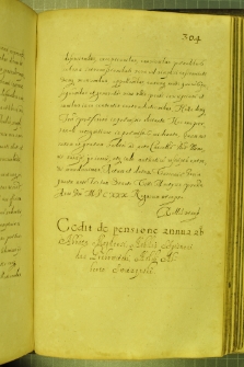 Dokument, w którym Zygmunt Grabowiecki ceduje doroczną pensję od opata Migilskiego na rzecz Wojciecha Świeńżyńskiego, Warszawa 13 VI 1630 r.