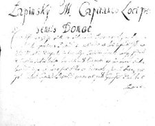 Łapinsky M. Capitaneo Loci praesentis donat