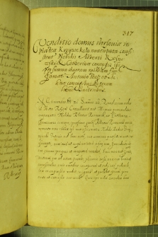 Dokument, w którym Wojciech Rożnowski sprzedaje dom w Warszawie na ulicy zwanej Krzywe Koło, Antoniemu Peczowi, Warszawa 28 VIII 1630 r.