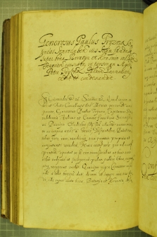 Dokument, w którym Paweł Tryzna starosta starodubski, ceduje swoje prawo dziedziczne do dóbr Boratyn i Krasnin w księstwie siewierskim, Piotrowi Tryźnie, wojewodzie parnawskiemu, Warszawa 11II 1631 r.