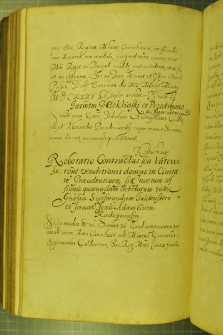 Dokument, w którym zatwierdza się intercyzę z 1631 r. spisaną pomiędzy dworzaninem, Zygmuntem Guldensternem a Janem Adamem, mieszczaninem radzyńskim, dotyczącej sprzedaży domu w Grudziądzu oraz cesji długów, Warszawa 29 IV 1631 r.