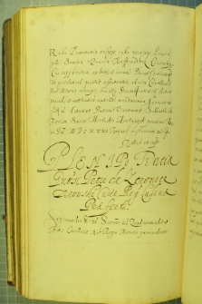 Dokument, w którym kuchmistrz koronny, ustanawia swojego plenipotenta w sprawie dóbr dziedzicznych Chlewo i granic w ziemi ostrzeszowskiej w województwie sieradzkim, Warszawa 29 X 1631 r.