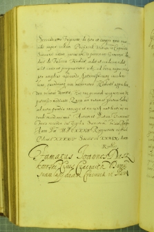 Dokument, w którym Jan Duszkowski, złotnik, mieszczanin krakowski, sprzedaje Marcinowi Świeżyńskiemu murowany dom przy ulicy Grodzkiej w Krakowie wraz z terenem po browarze, Warszawa 11 II 1632 r.