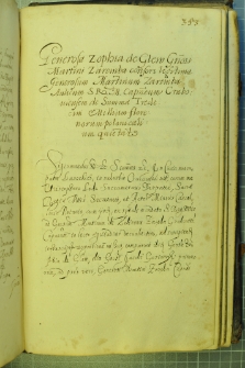 Dokument, w którym Zofia z Glew, żona Marcina Zaremby kwituje we dworze Lasockich Marcina Zarembę, syna męża, dworzanina królewskiego na sumę 13 000 florenów, Warszawa 13 III 1632 r.