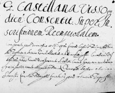 G[enerosus] Castillana Vissogrodien consentit super inscriptionem reemptionalem
