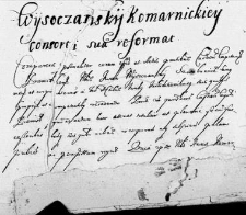 Wysoczanski Komarnickiey consorti sua reformat