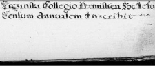 Trzcinski Collegio Praemisliensis Societatis Jesu censum annualem inscribit