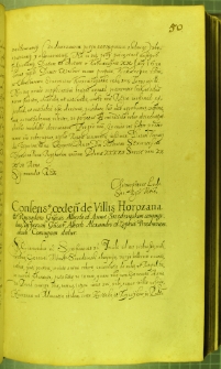 Dokument umieszczony w Metryce Koronnej z dnia 10 IX 1629 r.