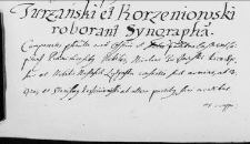 Turzanski et Korzeniowski roborant syngrapha