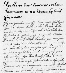 Pocillator Terrae Łomzensis roborat intercisisam inrem Krasinski Castelani Cracoviensis