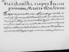 Wuiakowska super inscriptionem Mariti consentit
