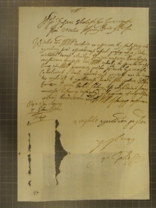 List Jana Tarło do Marcjana Wituskiego z 7 XI 1649 r.