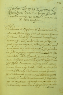 Dokument zamieszczony w Metryce Koronnej z dnia 28 IV 1632 r.