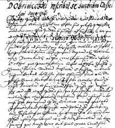 Dobrinieczki inscribit se succ[esi]oribus castellani Sanocensis