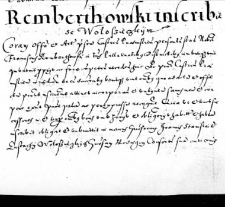 Remberthowski inscribit se Woloszieczkym