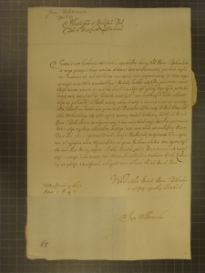 List Jana Wiktorowskiego do Marcjana Wituskiego z 4 X 1647 r.