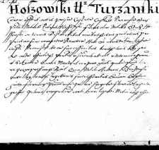 Hoszowski tenetur Turzanski