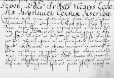 Szpot Reverendis Pribus Vicarys Ecclesiae Jaroslaviensi censum inscribit