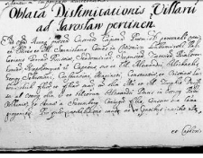 Oblata Dislimitationis Villarum ad Jaroslaw pertinen. (Rozgraniczenie folwarków wsi do Jarosławia należących)