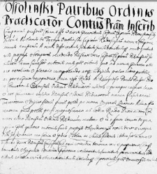 Ossolinski Patribus Ordinis Praedicatorum Conventus Praemisliensi inscribit