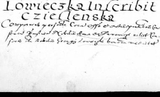 Lowieczka inscribit Czieslenska