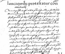 Ianczewski protestatur con[tra] Orzechowsky