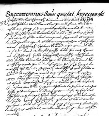 Succamerarius Sanoc quietat Krzeczowski