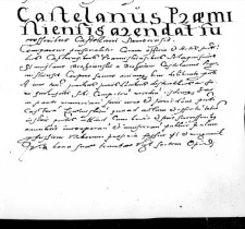 Castelanus Pramisliensis arendat succesioribus Castellani Samboriensis