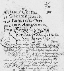 Snopkowski Plenipotentem inscribit (wpis uszkodzony)